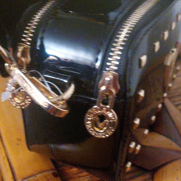 Valentino Black and Gold Studded Crossbody Bag - Picture 6 of 12